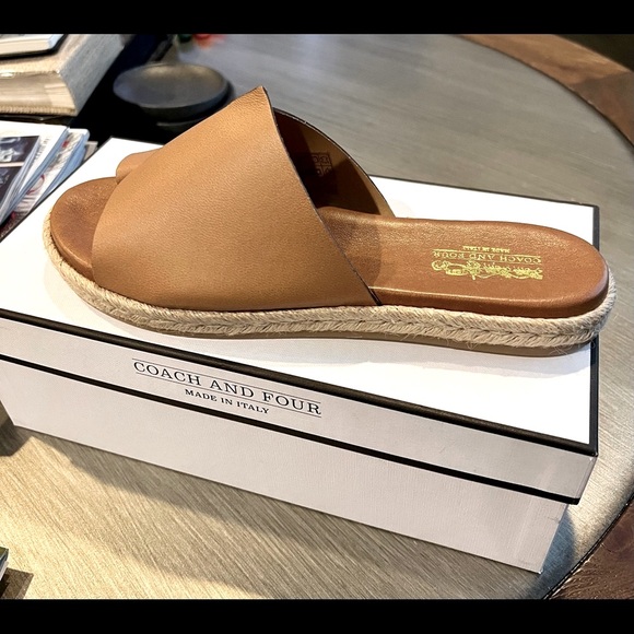 COACH AND FOUR Leather Slides - Picture 2 of 6